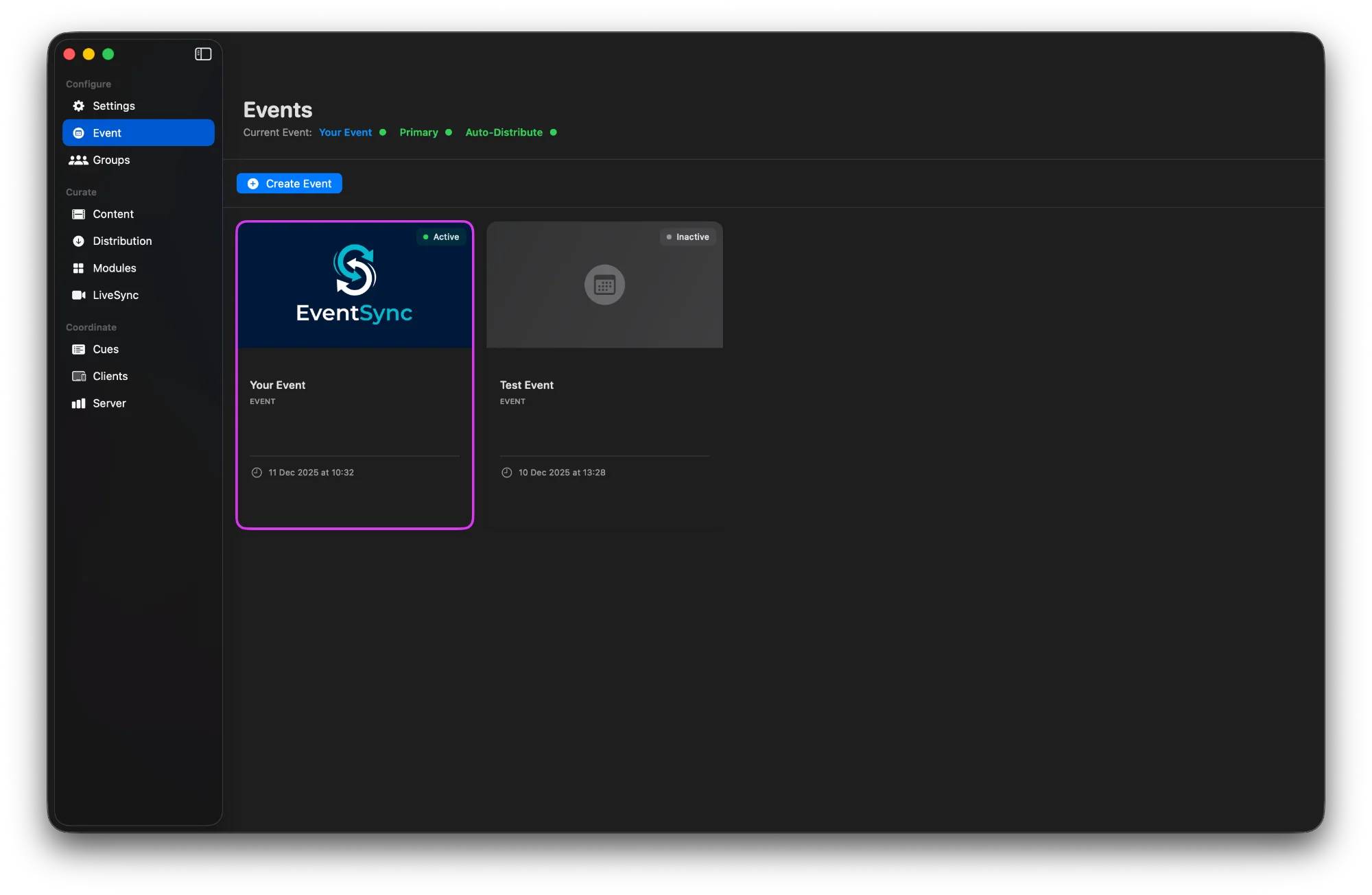 Event with Background Image