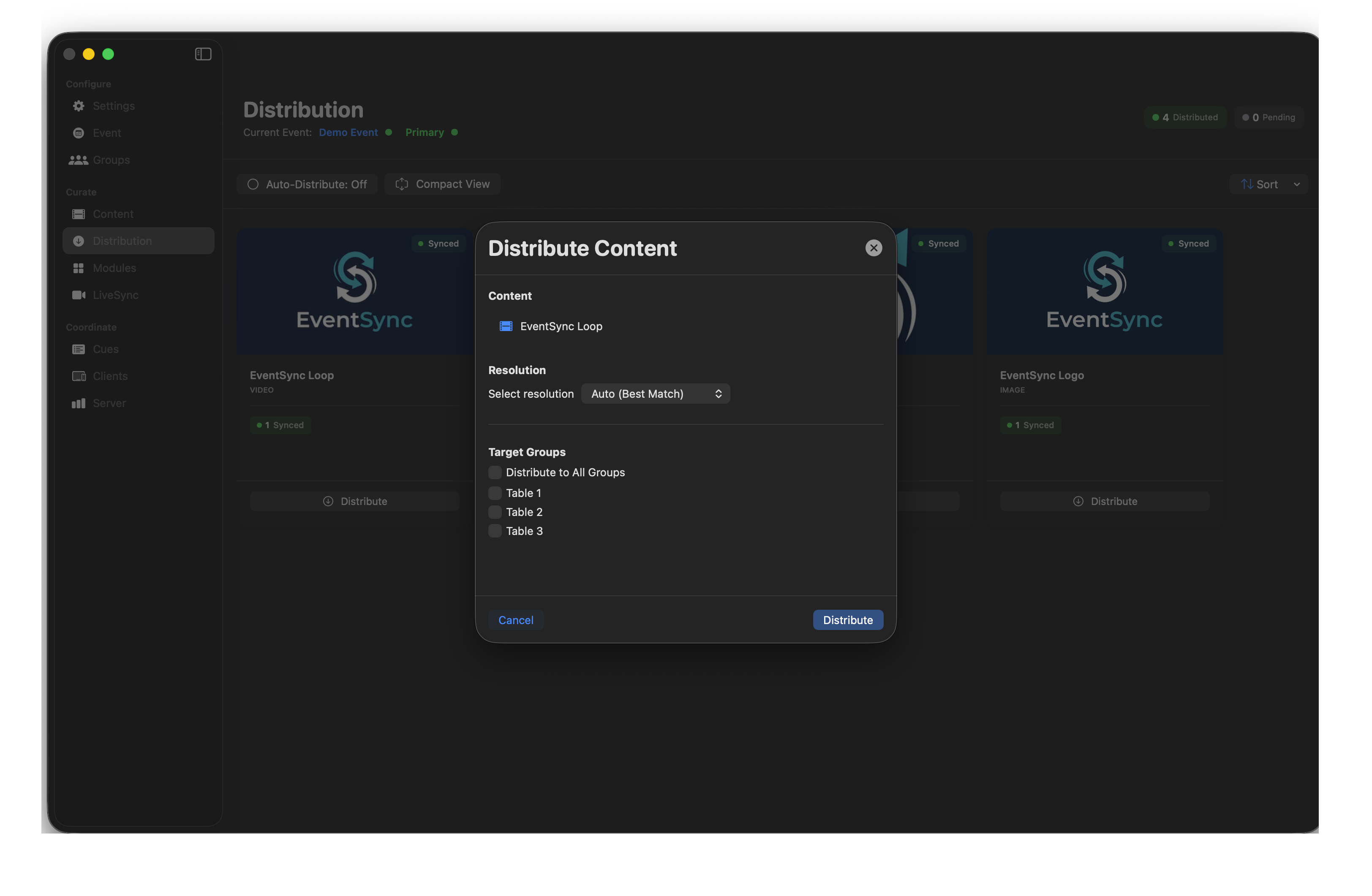 Distribute — target groups