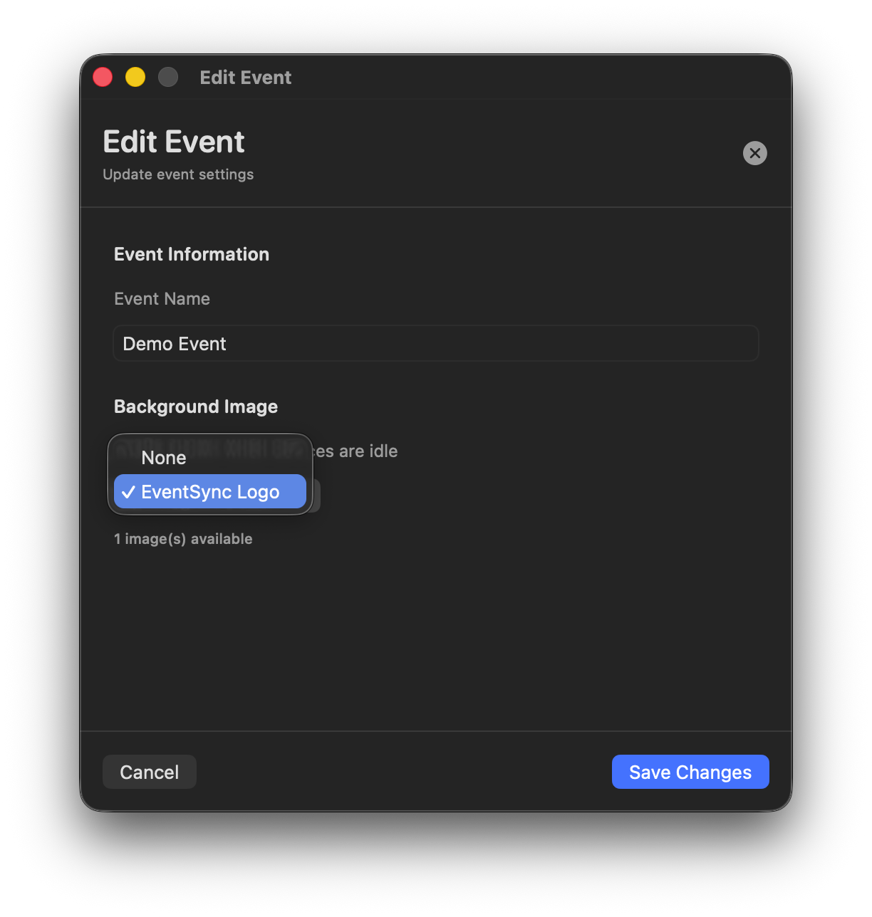 Selecting a background image