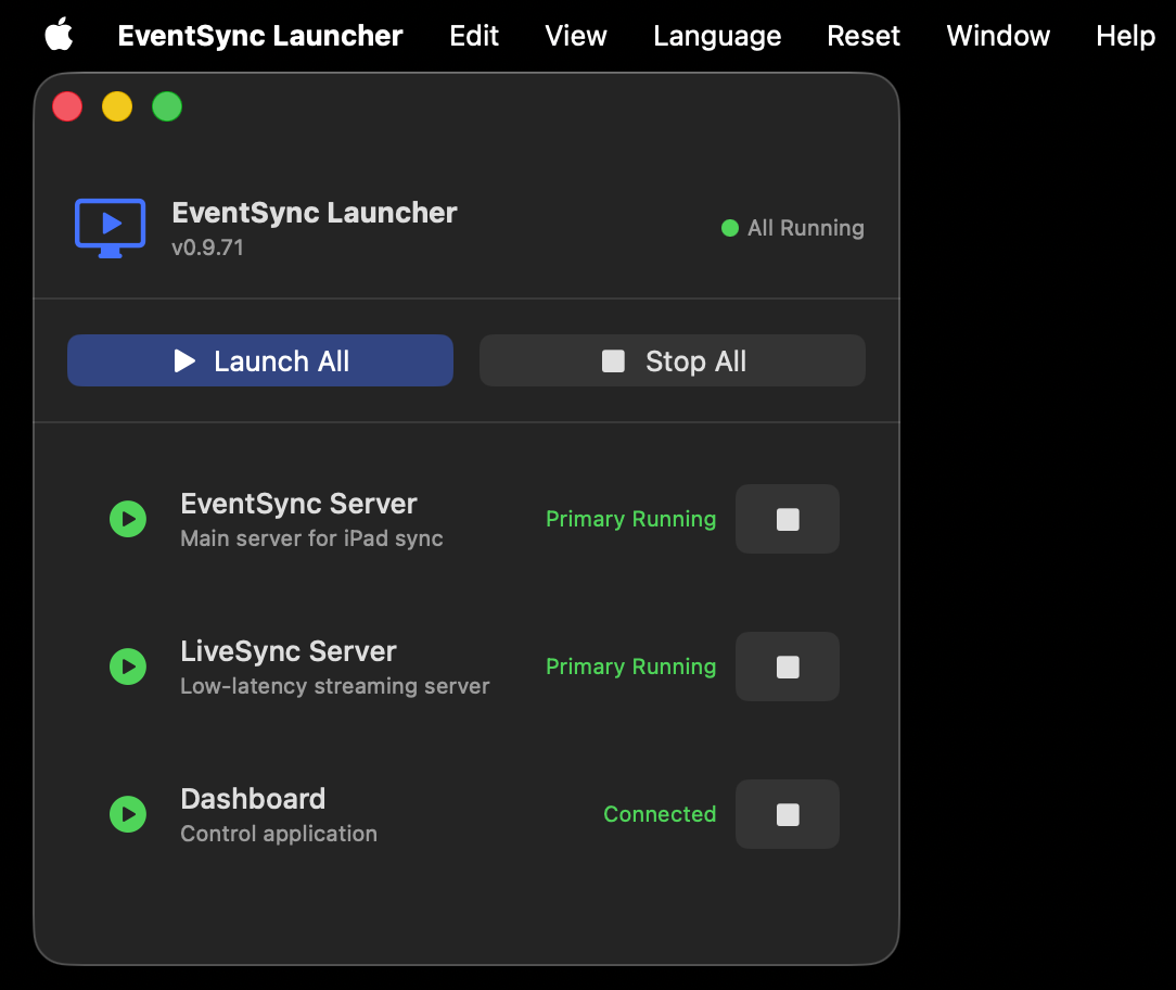 Launcher with all services running