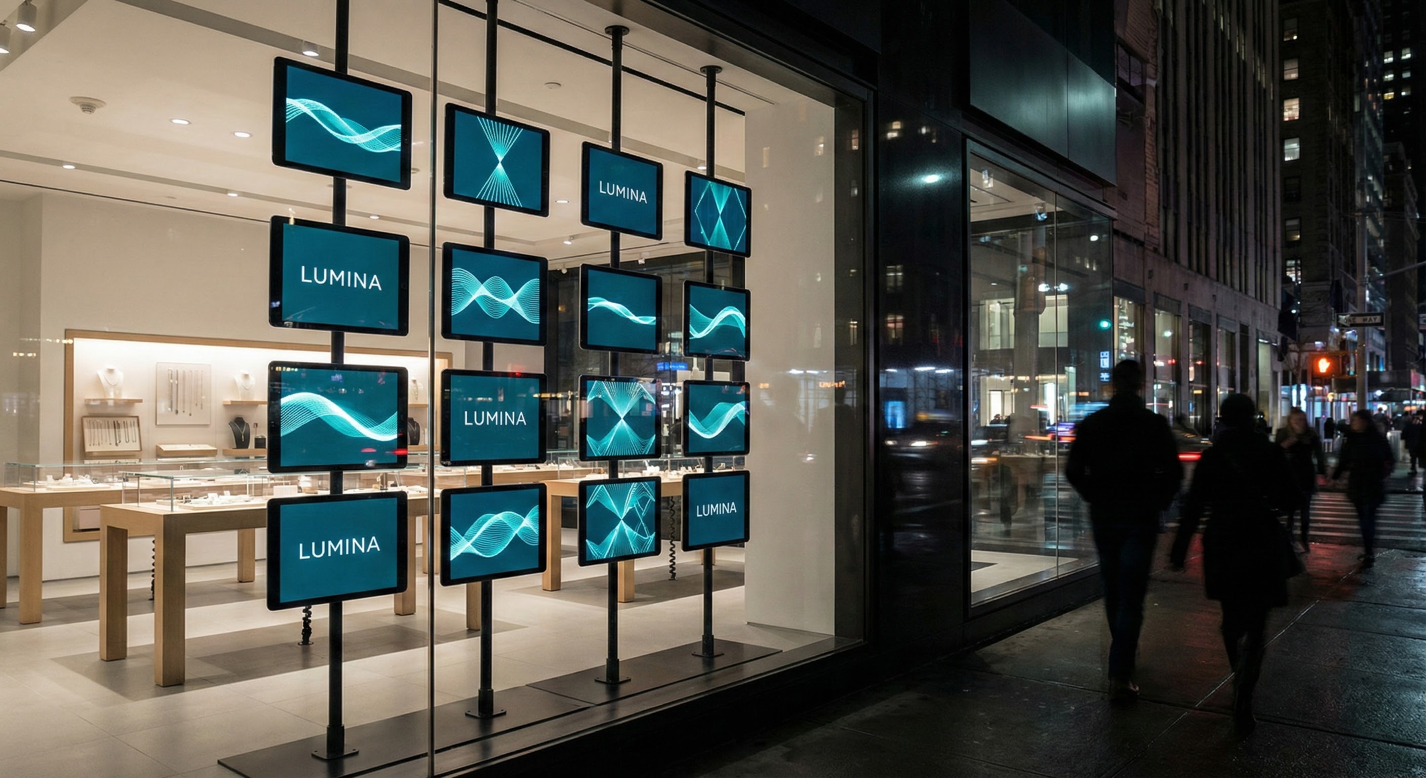 Retail display with synchronized iPads